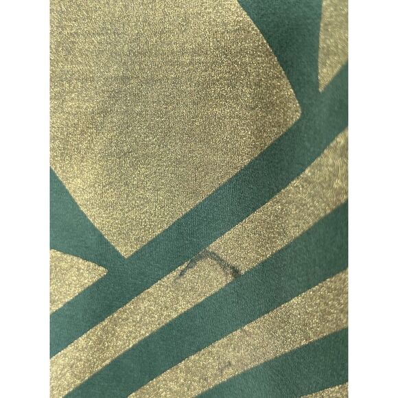 MENS ADIDAS GREEN GOLD METALLIC ALLOVER TREFOIL LOGO PULLOVER SWEATSHIRT S? - Picture 12 of 14
